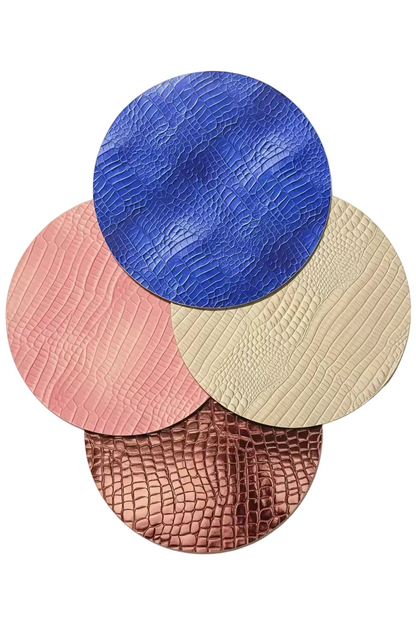 Set of Four printed Crocodile effect patterns on various colours. X 4
