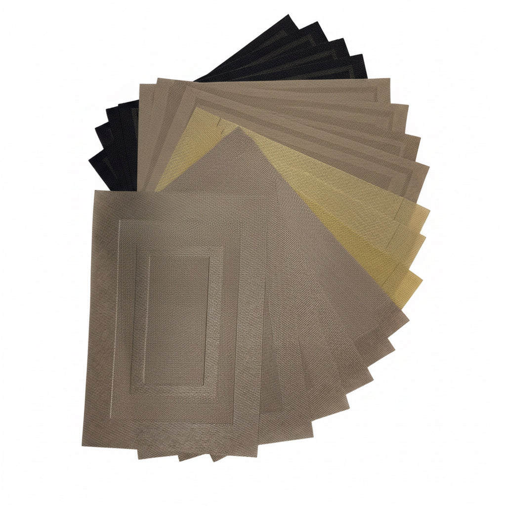 Brown tone various rectangle placemats. X 17