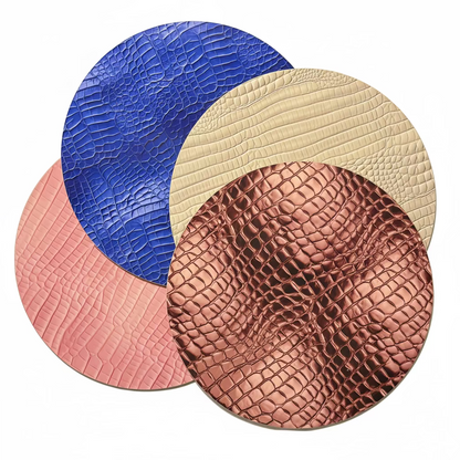 Set of Four printed Crocodile effect patterns on various colours. X 4