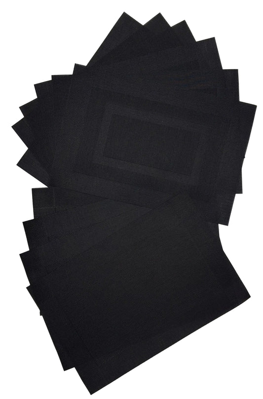 Black rectangle placemats. X 10