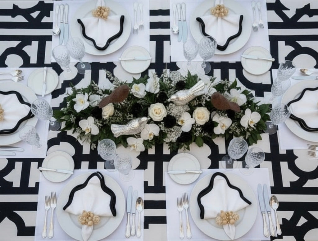 Velvet Feel Rectangle Woven Placemat in Salt White, Set of 4