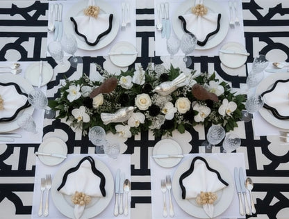 Velvet Feel Rectangle Woven Placemat in Salt White, Set of 4