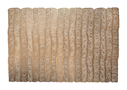 Gold Metallic Leaves cut out Rectangle Placemat, Set of 4
