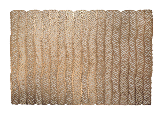 Gold Metallic Leaves cut out Rectangle Placemat, Set of 4