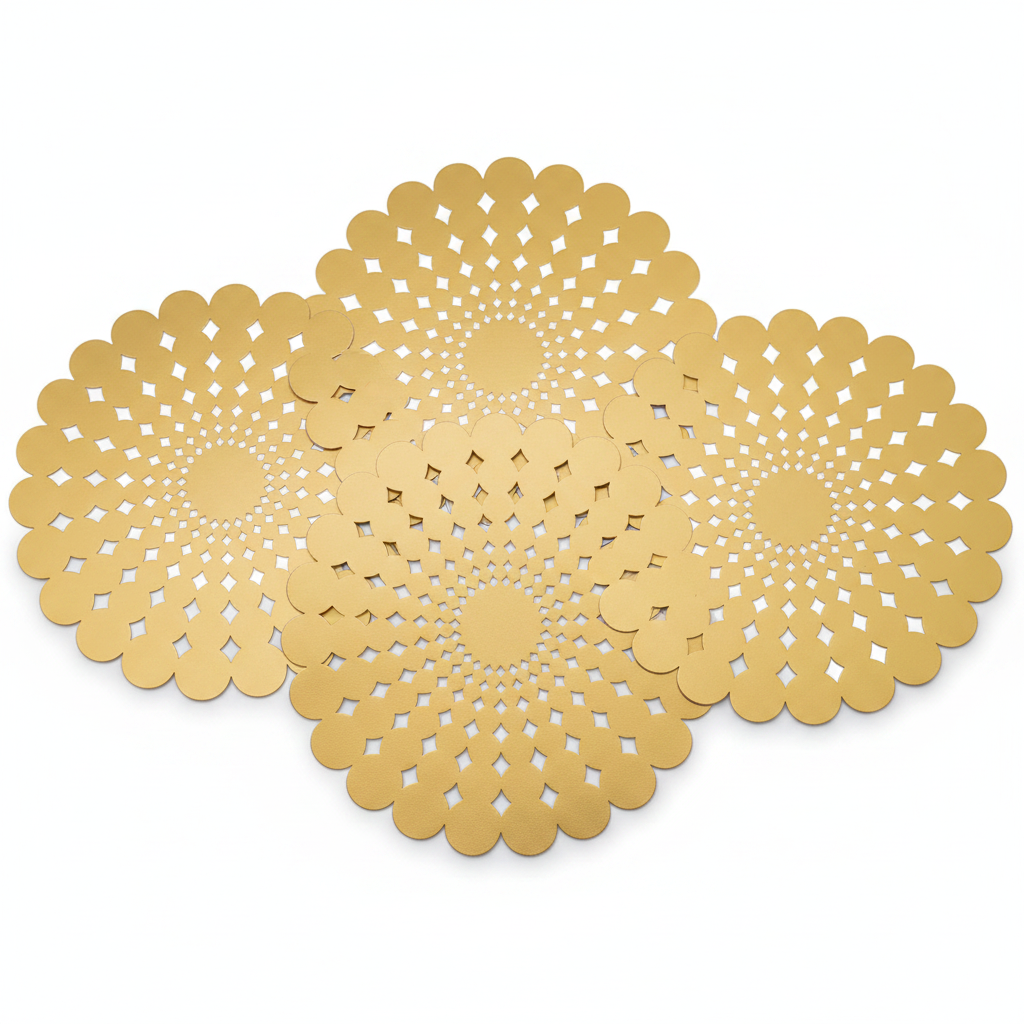 Samples Fleur Placemat in Gold, x 4
