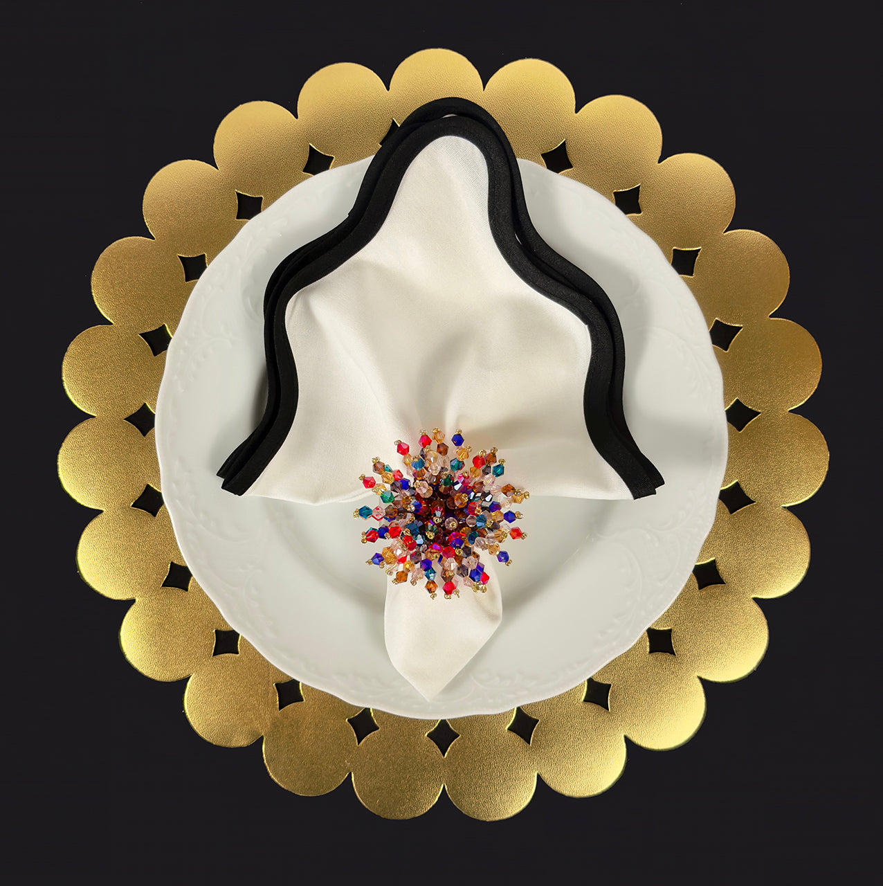 Fleur Placemat in Gold, Set of 4