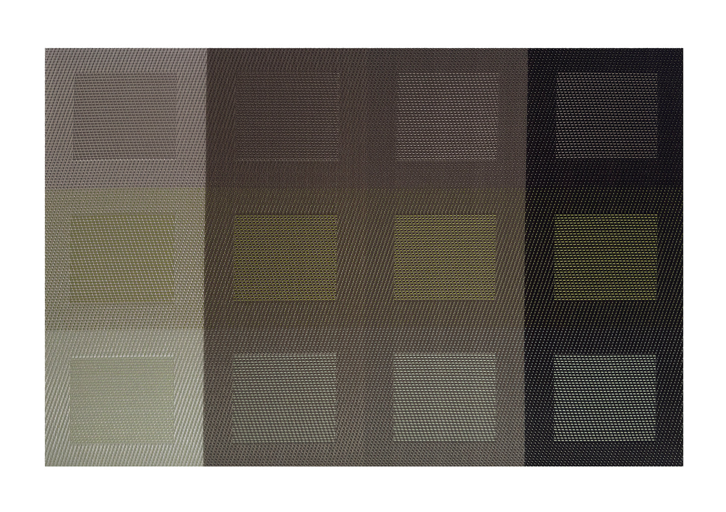 Green Squares Rectangle Woven Placemat in Green Gradient, Set of 4