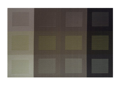 Green Squares Rectangle Woven Placemat in Green Gradient, Set of 4