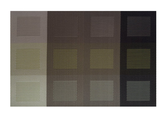Green Squares Rectangle Woven Placemat in Green Gradient, Set of 4