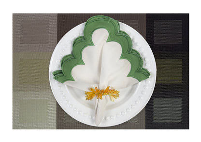 Green Squares Rectangle Woven Placemat in Green Gradient, Set of 4