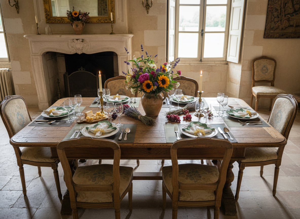 Green Squares Rectangle Woven Placemat in Green Gradient, Set of 4