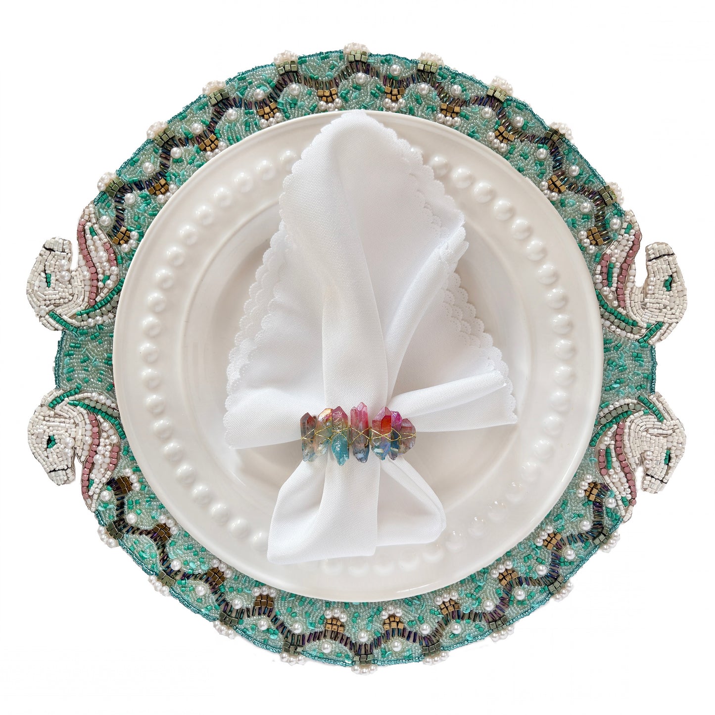 Horse Play Beaded placemat, Set of 2