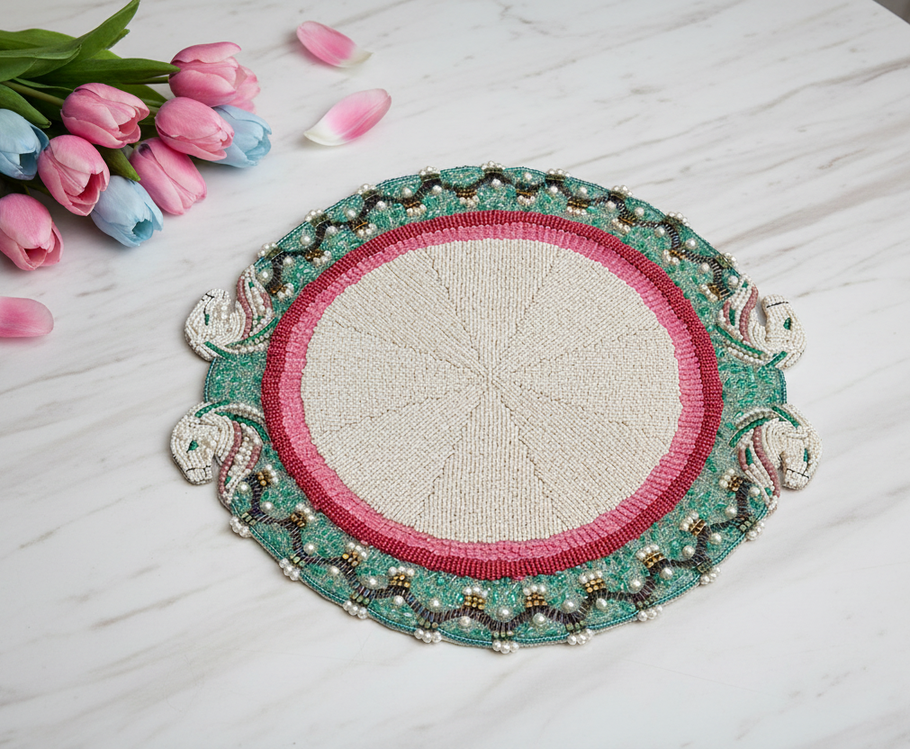 Horse Play Beaded placemat, Set of 2