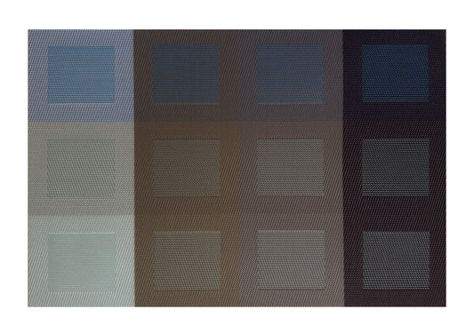 Blue Squares Rectangle Woven Placemat in Blue Gradient, Set of 4
