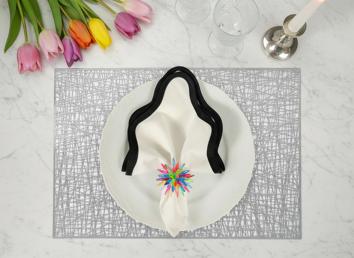 Wired Rectangle Placemat in Silver, Set of 4