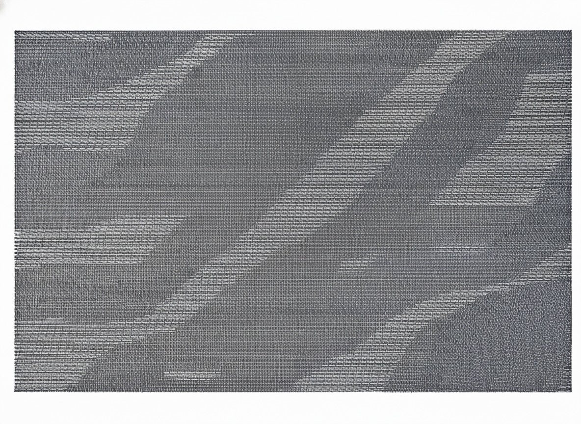 Wave Rectangle Woven Placemat in Grey, Set of 4