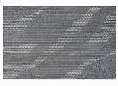 Wave Rectangle Woven Placemat in Grey, Set of 4