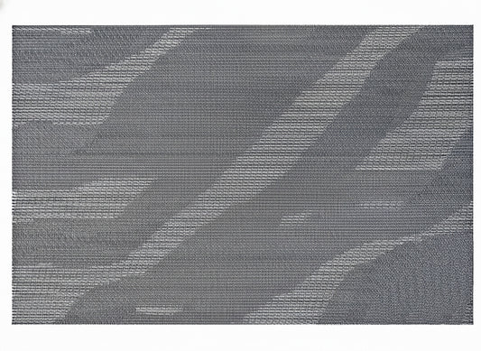 Wave Rectangle Woven Placemat in Grey, Set of 4