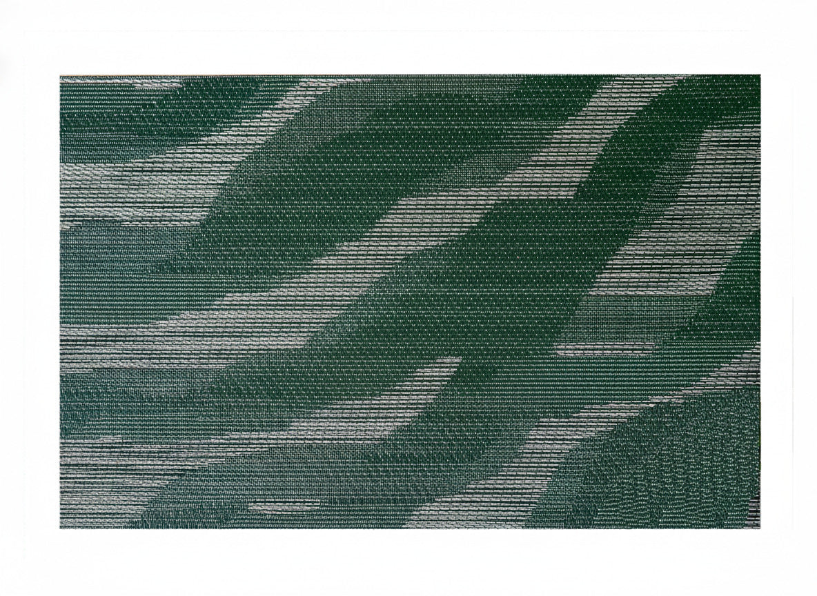 Wave Rectangle Woven Placemat in Green, Set of 4