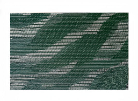Wave Rectangle Woven Placemat in Green, Set of 4