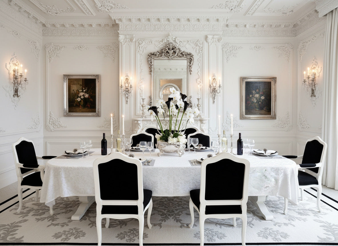 Framed Rectangle Placemat in Silver, Set of 4 Silver