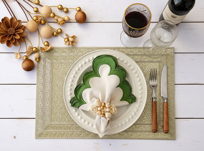 Framed Rectangle Placemat in Gold, Set of 4