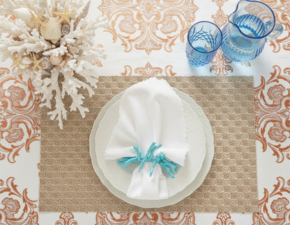 All Squared Rectangle Placemat in Gold, Set of 4