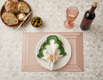 Framed Rectangle Placemat in Rose Gold, Set of 4