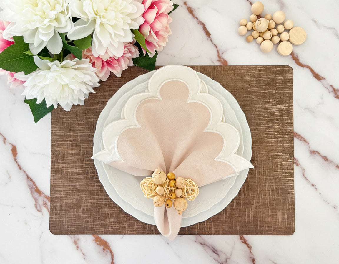 Metallic Rectangle Placemat in Bronze, Set of 4