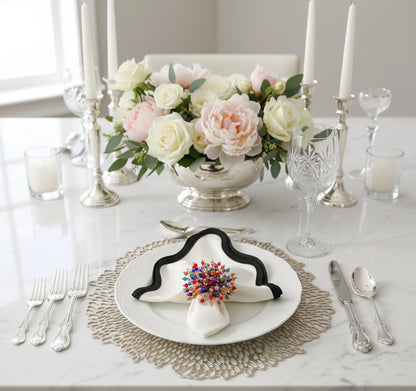 Flower Power Round Placemat in Gold, Set of 4