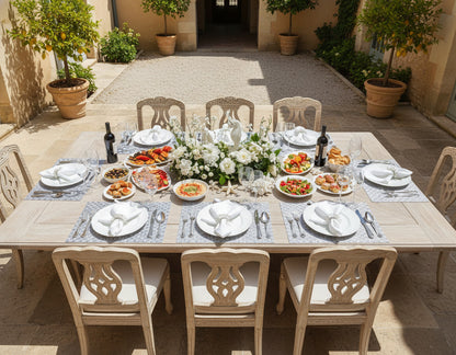 All Squared Rectangle Placemat in Silver, Set of 4