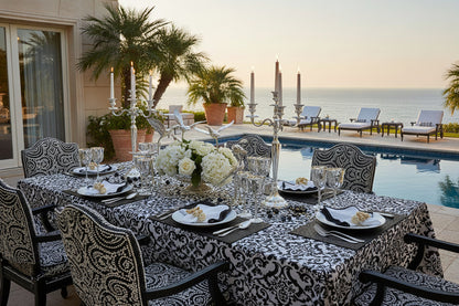 Ostrich Faux Leather Rectangle Placemat in Black, Set of 4