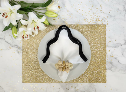 Sunburst Rectangle Placemat in Gold, Set of 4