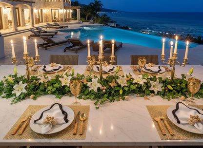 Sunburst Rectangle Placemat in Gold, Set of 4