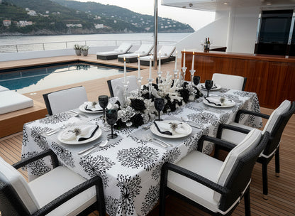 Sunburst Rectangle Placemat in Silver, Set of 4