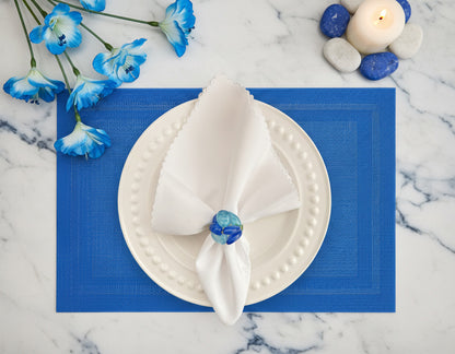 Velvet Feel Rectangle Woven Placemat in Cobalt Blue, Set of 4