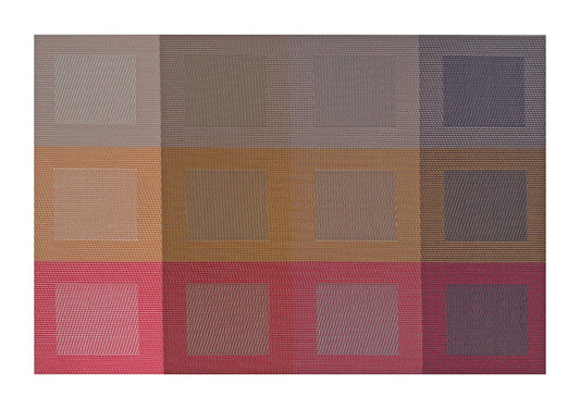 Red Squares Rectangle Woven Placemat in Red Gradient, Set of 4