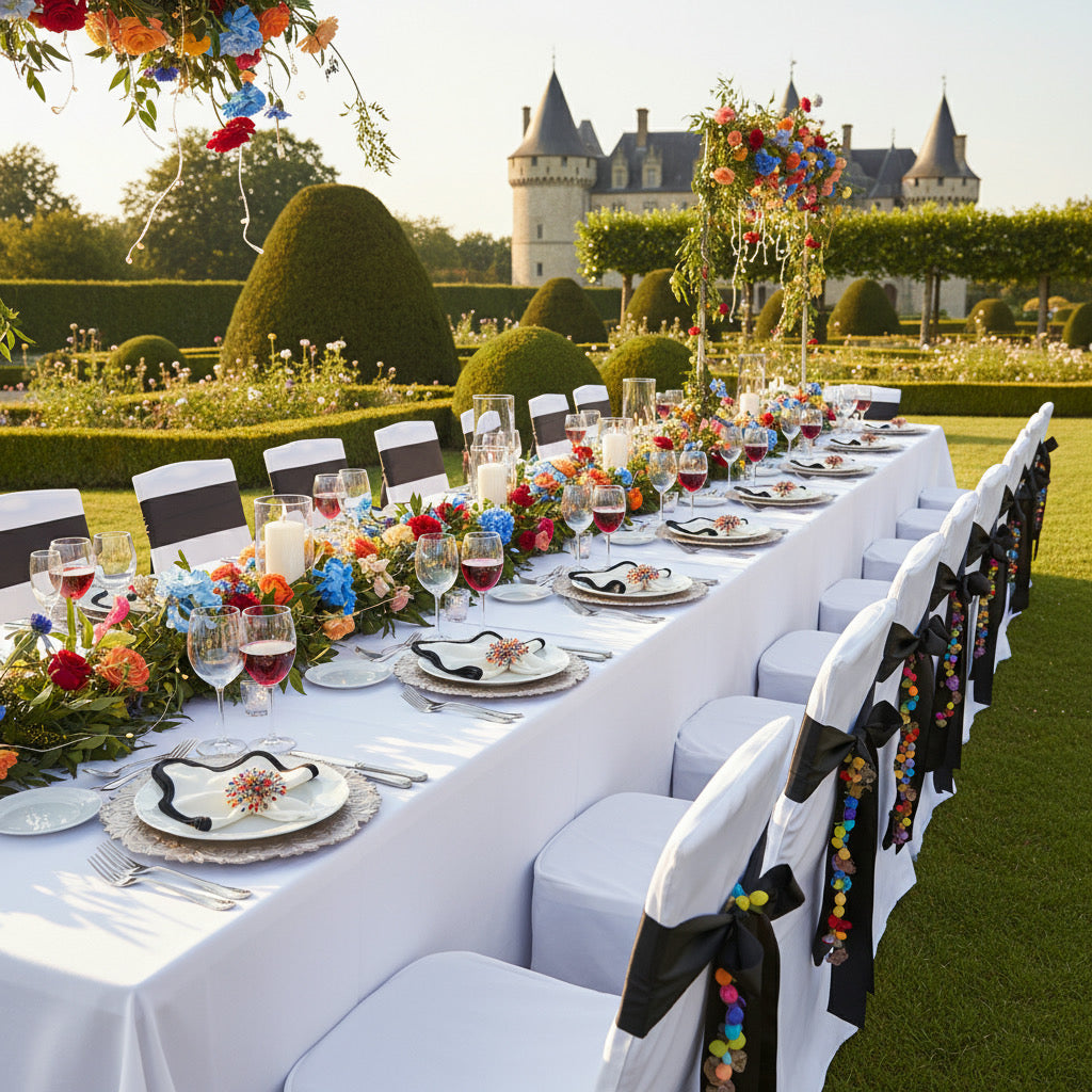 Cream Embossed Faux Leather Round Placemat, Set of 4