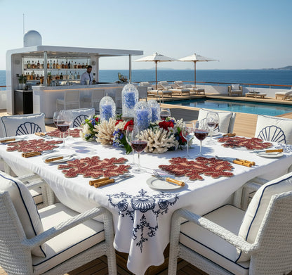 Coral Beaded Placemat, Set of 2