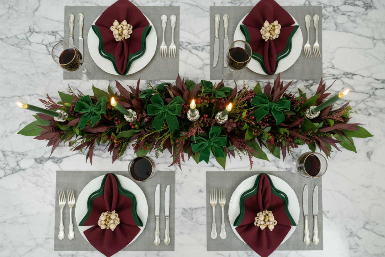 Dark Silver Large weave Rectangle Placemat, Set of 4