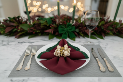 Dark Silver Large weave Rectangle Placemat, Set of 4