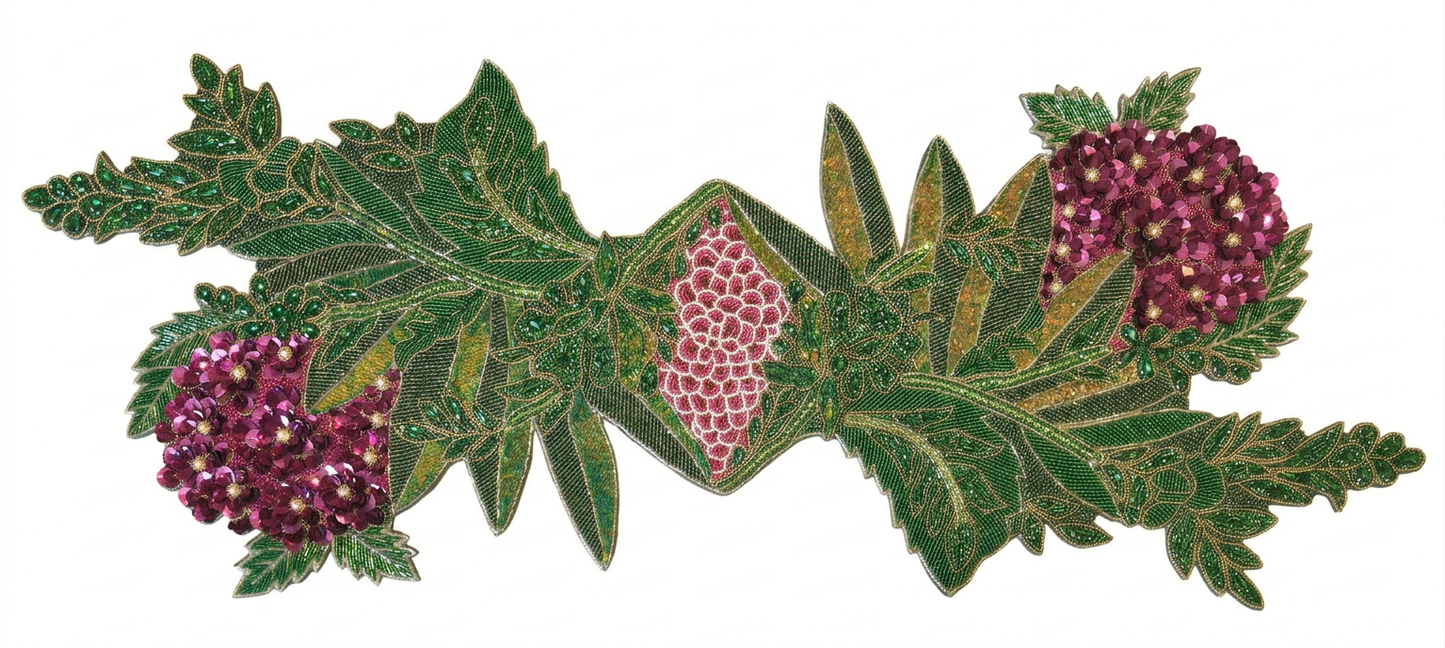 English Garden Beaded Runner , Set of 1