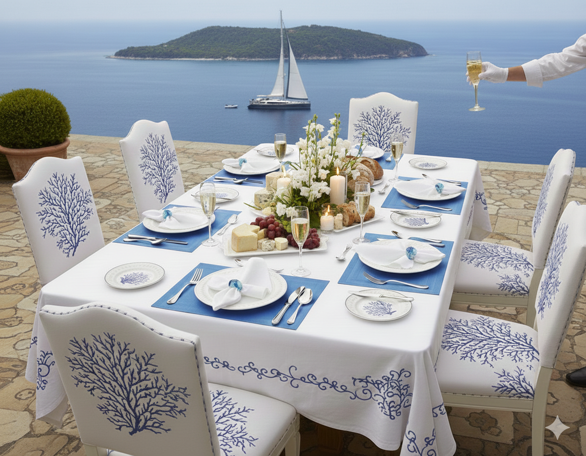 Velvet Feel Rectangle Woven Placemat in Cobalt Blue, Set of 4