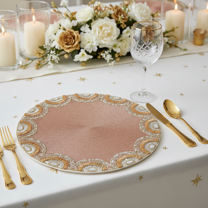 Sunblush Beaded Placemat , Set of 2