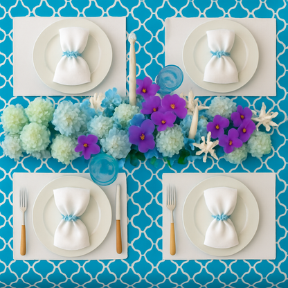 Velvet Feel Rectangle Woven Placemat in Salt White, Set of 4