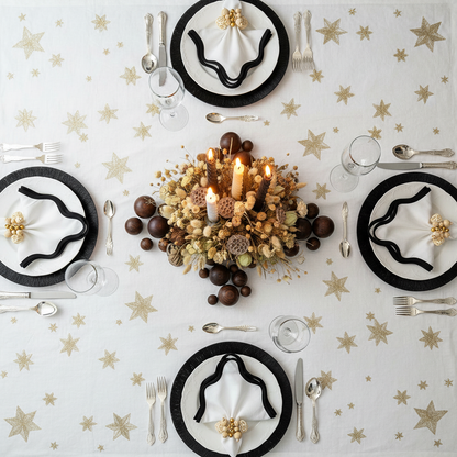 Wish Round Placemat in Black, Set of 4