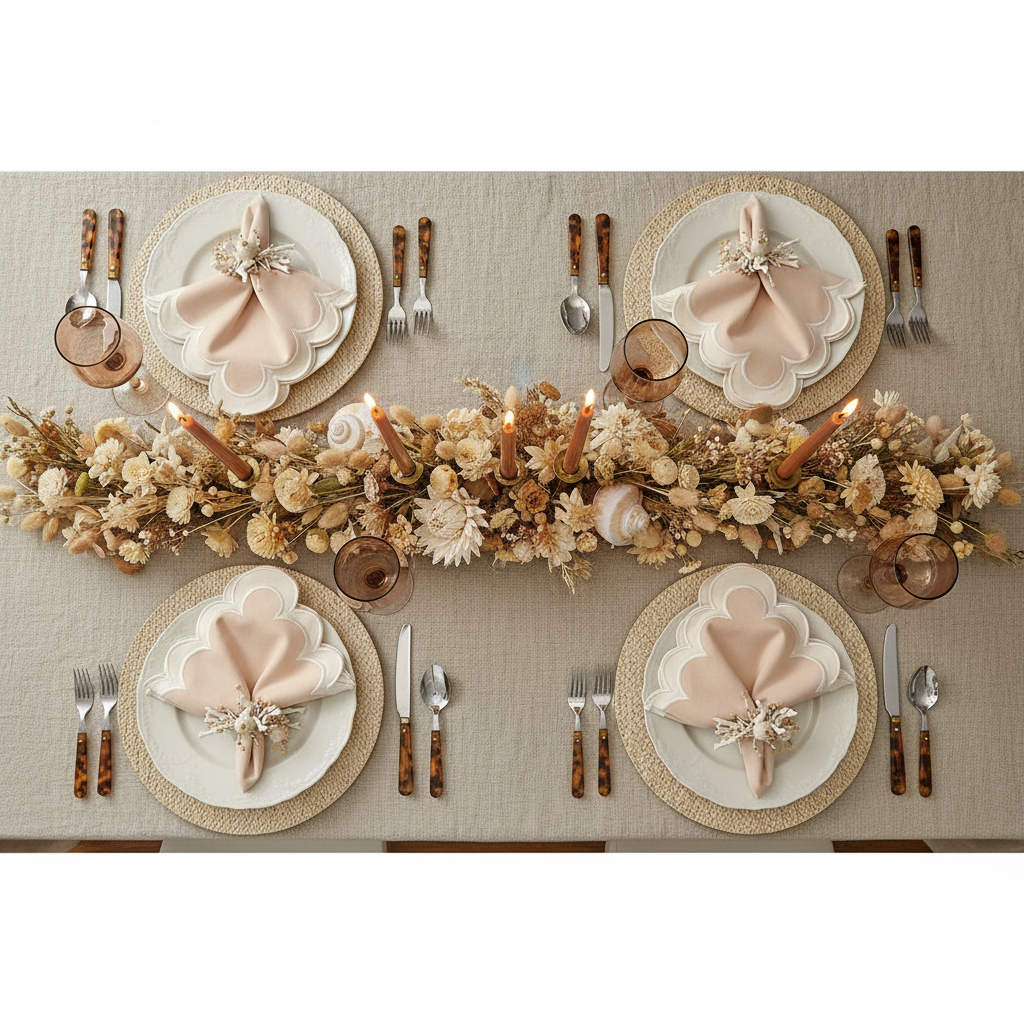 Wheat Round Placemat in Natural, Set of 4