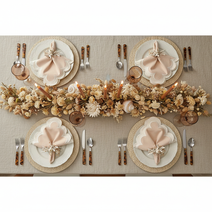 Wheat Round Placemat in Natural, Set of 4