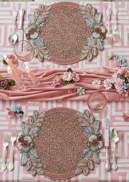 Butterfly Garden Beaded placemat, Set of 2