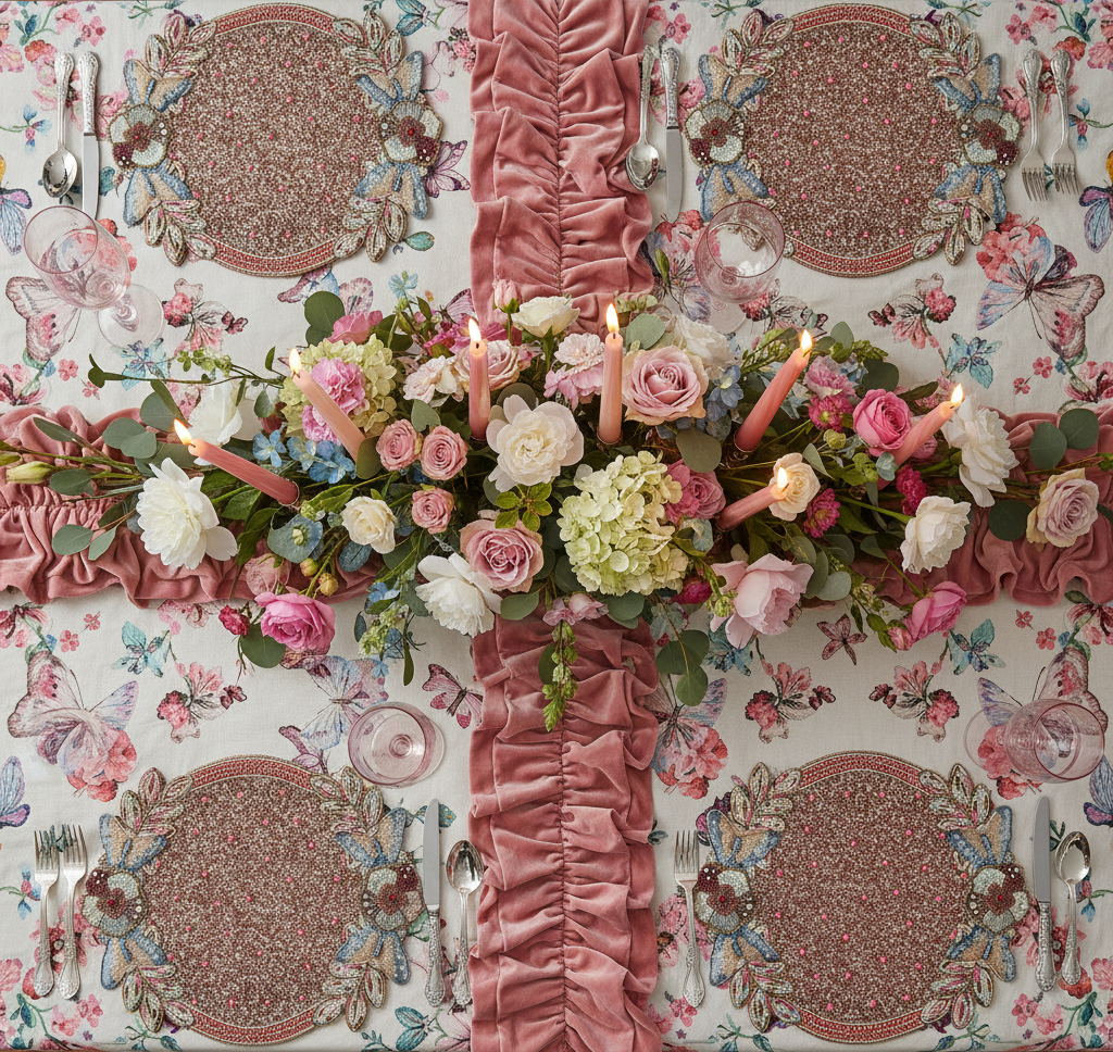 Butterfly Garden Beaded placemat, Set of 2